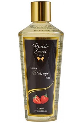 Plaisirs Secrets Huile de Massage Sèche Sensuelle 100% Végétale Fraise 250 ml