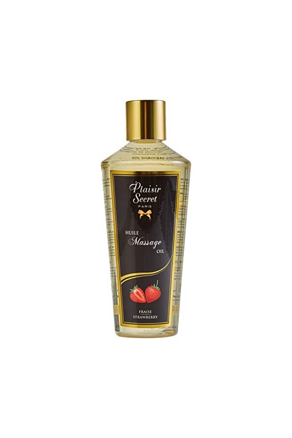 Plaisirs Secrets Huile de Massage Sèche Sensuelle 100% Végétale Fraise 250 ml