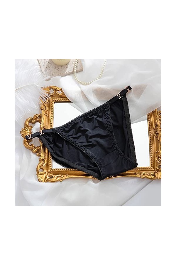 PANPANY Culottes pour Femme Confortables Tanga Dentelle sans Couture Culotte Slips Femme Soutien-Gorge Multicolore Taille Bas