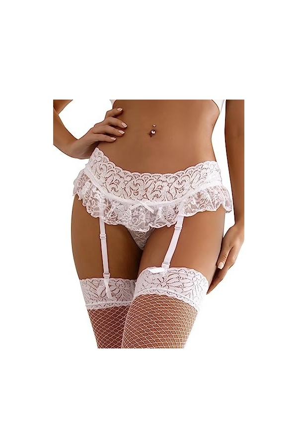 ohyeahlady Porte Jarretelles Et Bas Rouge Noir RéGlable Lingerie Grande Taille JarretièRe Bretelle JarretièRe Dentelle Noir,