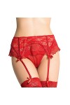 ohyeahlady Porte Jarretelles Et Bas Rouge Noir RéGlable Lingerie Grande Taille JarretièRe Bretelle JarretièRe Dentelle Noir,