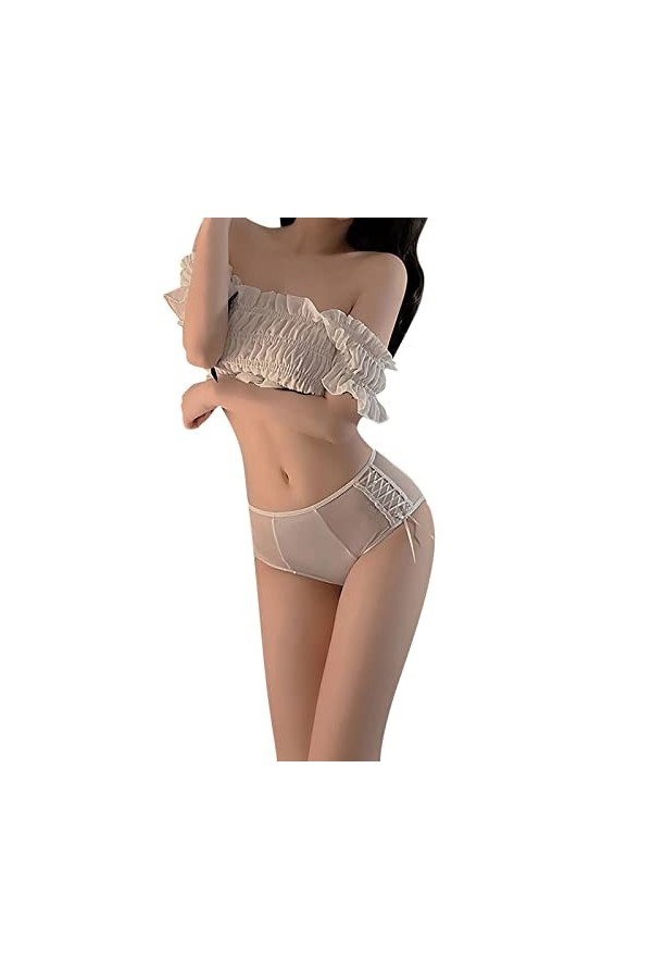liaddkv Ensemble de sous-vêtements sexy pour femme, Blanc., M