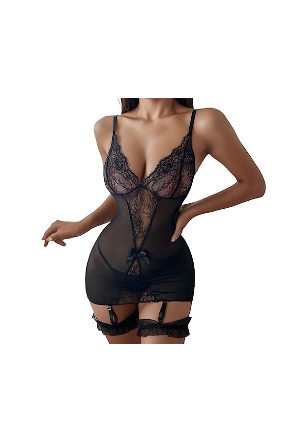 Y23K Style Cadeaux Femmes Mode Sexy Robe Lingerie Jeu de Rôle Ensemble de Lingerie Sexy Femmes Costumes Rouge Plaid Dentelle 