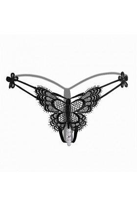 G LaceTransparent Femmes sous-vêtements Sexy Slips de Lingerie Perle Corde Strings Sexy Strings Ensemble Lingerie Bleu Black