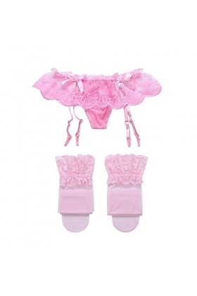 Cszxx Porte-Jarretelles de Femme et Bas Rose 