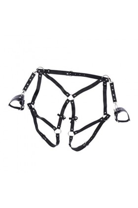 oshhni harnachement de Corps En PU Sangle de Jambe avec Boucles Ajustables