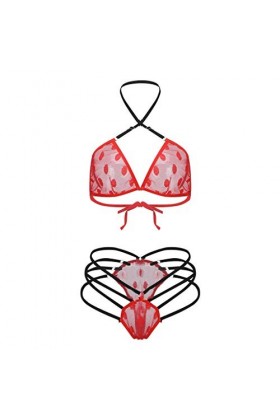 Ensemble Soutien Gorge et String Femme 2 Pièce Vêtements De Nuit Erotique sous-Vetements Sexy Lingerie Sexy Ensemble Dentelle