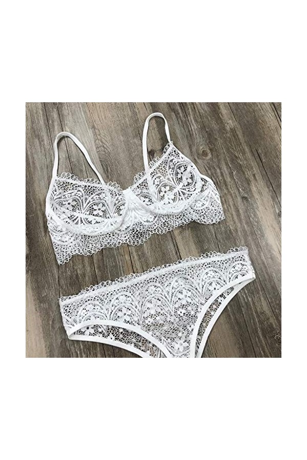 Lingerie Sexy Ensemble Femme Sexy sous-Vetements 2 Pièce Vêtements De Nuit Dentelle Ensemble Soutien Gorge et String Erotique