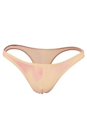 CUTeFiorino String sans couture pour homme - Double couche - Imprimé rayures verticales - Séchage rapide, beige, taille uniqu