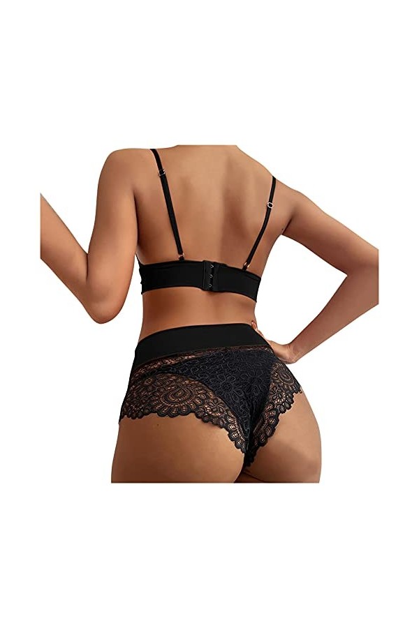 Vêtements De Nuit Femme Sexy Ensemble Soutien Gorge et String Dentelle sous-Vetements 2 Pièce Lingerie Sexy Ensemble Erotique