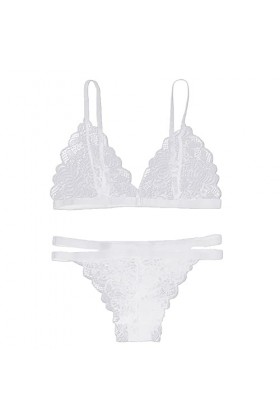 Lingerie sexy pour femme - Robe de nuit - Licol en dentelle - Nuisette - Soutien-gorge à lanières - Ensemble de lingerie sexy