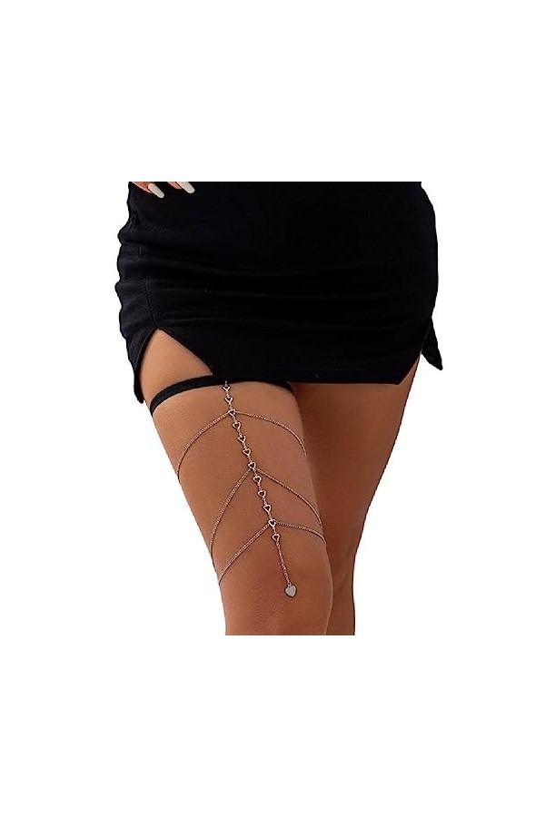 Ranuw Chaîne Cuisse Simple À Plusieurs Couches Chaîne Jambe Élastique Antidérapante Accessoires Jambe Boîte Nuit Bord Mer Dé
