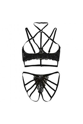 Lingerie Femme Sexy Ensemble Homme Sexy Hot y29k Taille de Dentelle Black Bra + Thong Lingerie Sleepwear Set Plus Femmes sous