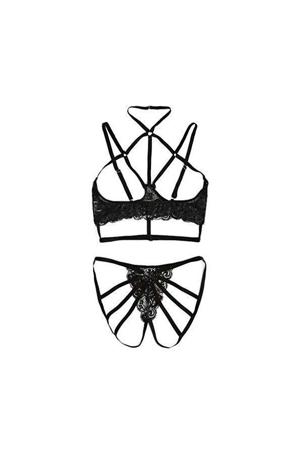 Lingerie Femme Sexy Ensemble Homme Sexy Hot y29k Taille de Dentelle Black Bra + Thong Lingerie Sleepwear Set Plus Femmes sous