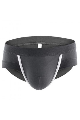 Hommes Sexy Coton Shorts sous-vêtements Doux Renflement Pouch Slip Body Sexy pour Grey, XXL 