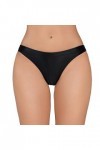 BIISDOST Slip Taille Basse Soyeux et Brillant pour Femmes sous-vêtements Sexy Transparents Dentelle Black, XXL 