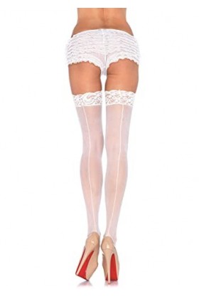 Leg Avenue Bas Délice De Coutures Blanc Taille Unique