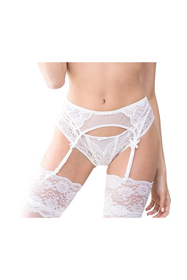 Varsbaby Porte-jarretelles sexy en dentelle pour femme réglable femmes lacet Sling pantalons ceinture cuisses