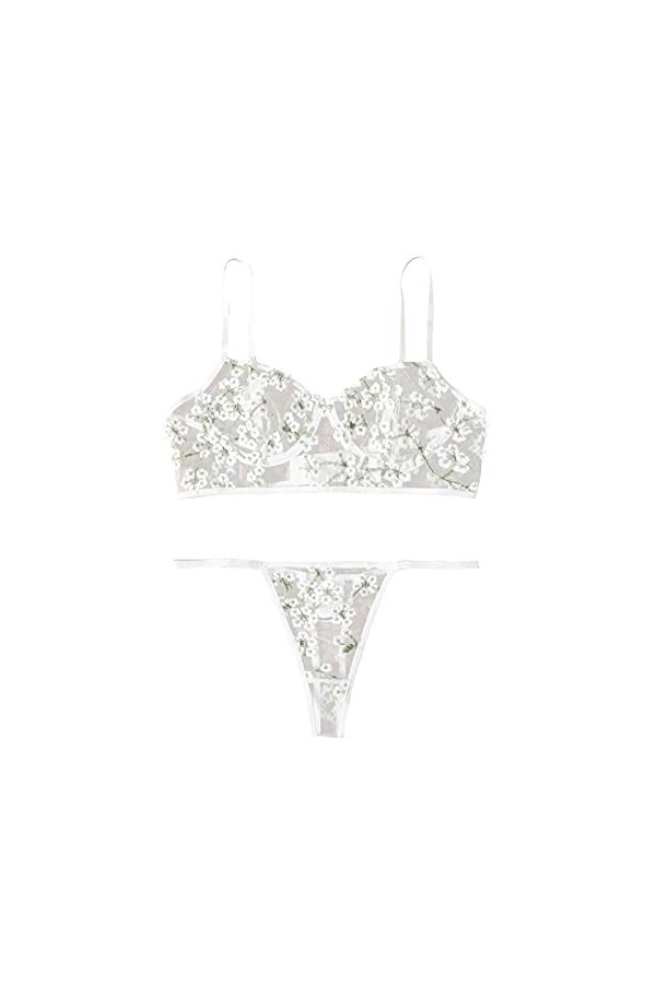 FGUUTYM Corset Femme Sexy Fibre de Polyester à Porter Daily Women Pyjama Femme, Blanc., M