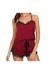 liaddkv Lingerie sexy pour femme, rouge, M