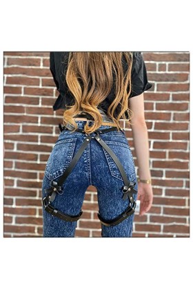 Funlove Porte-jarretelles en cuir avec porte-jarretelles et porte-jarretelles réglable