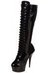 Pleaser DELIGHT-2023 Blk STR Faux Leather/Blk Matte UK 2 EU 35 