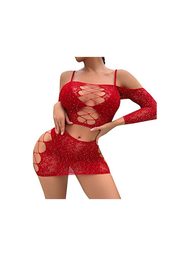 Lingerie Sexy Femme Coquine Hot Grande Taille Sexy résille Dame Sexy Sexy Robe Femmes Sexy sous-vêtements Robe Solide Couleur