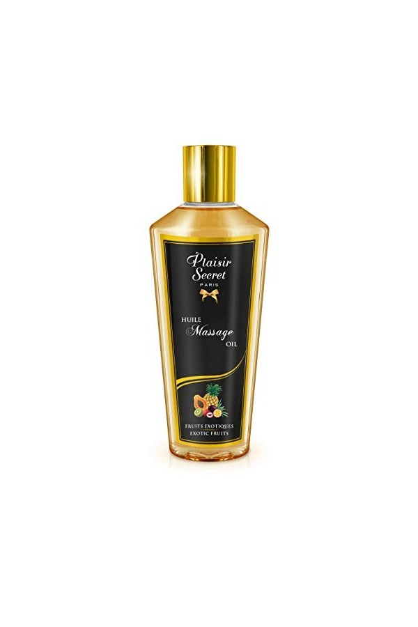 Plaisirs Secrets Huile de Massage Sèche Sensuelle 100% Végétale Fraise 250 ml