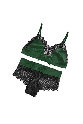 Vêtements De Nuit Femme Sexy Ensemble Soutien Gorge et String Dentelle sous-Vetements 2 Pièce Lingerie Sexy Ensemble Erotique