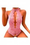 Hasagimol Lingerie Sexy Femme éRotique Hot One-Piece Col V Profond Dos Nu Réglable Teddy Ensemble de Lingerie Ouvert Entrejam