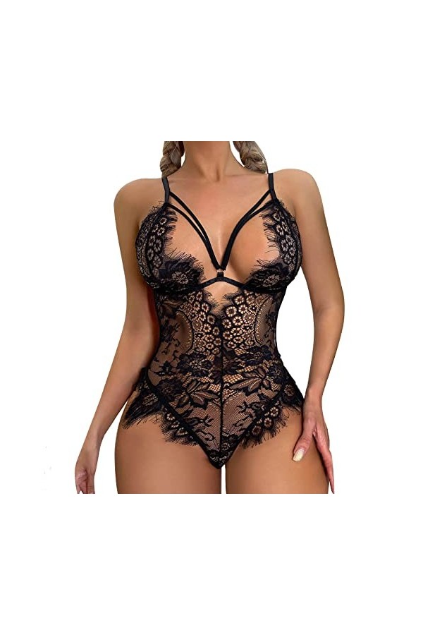 Jiabing Femmes Mode Lingerie Roleplay Lingerie Sexy Femmes Costumes Rouge Solide Dentelle Lingerie Body Lingerie Sexy Homme C