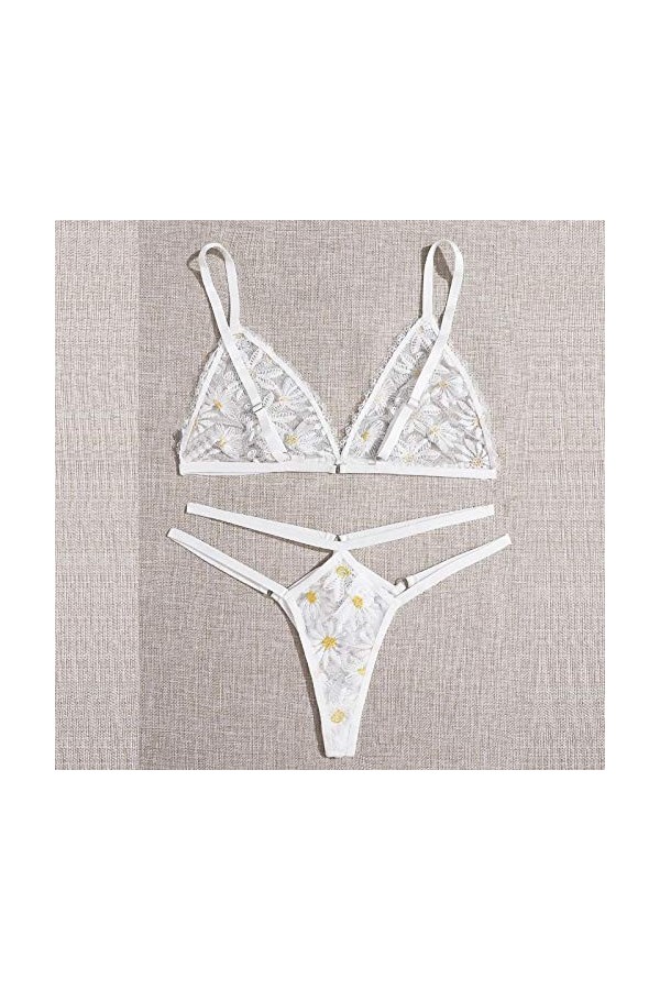 Lingerie Femme Sexy Ensemble Homme Sexy Hot y27k Sexy Broderie Soutien-Gorge Colar Thong Wireless Set Lace Lingerie Femmes Se