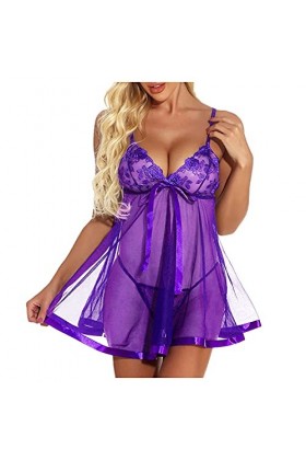 Générique Lingerie+Femme+Nuisette Sexy Hot Harnais Robe Erotisme Col en V Profond Nuit Body Sissy Érotique Clubwear Coquine M