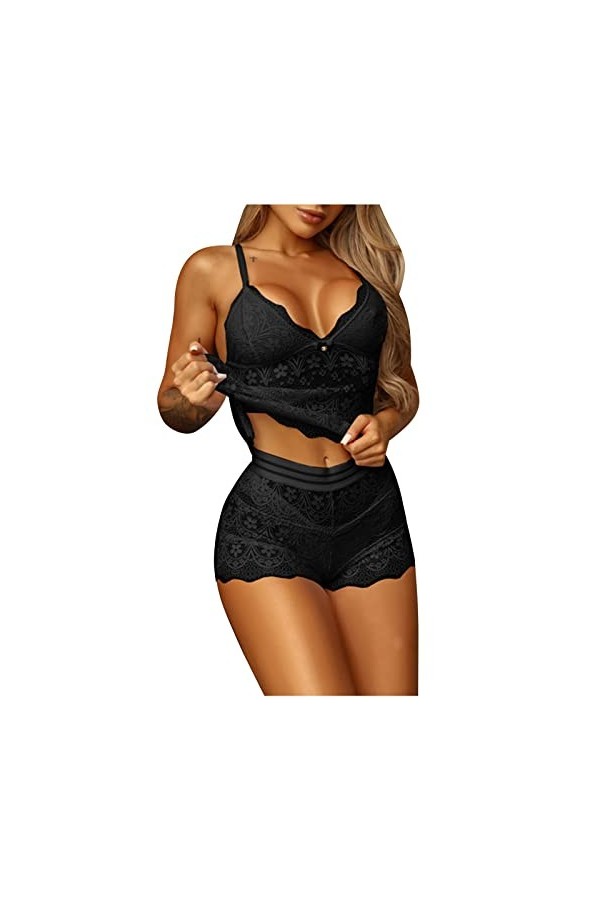 Lingerie sexy pour femme - Soutien-gorge en dentelle - Lingerie sexy - Vêtement de nuit - Sous-vêtements en dentelle - Linger