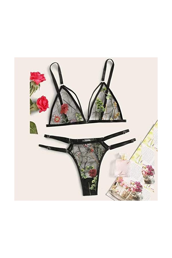 Lingerie Sexy Ensemble Femme Sexy Vêtements De Nuit Erotique sous-Vetements 2 Pièce Ensemble Soutien Gorge et String Dentelle