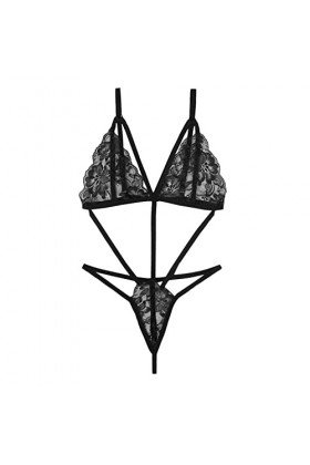 2023 New y2.k Style Lingerie Bandage pour Femmes Dentelle Barboteuse Nuisette élastique Haut Culotte Ensemble Sexy évider Cag