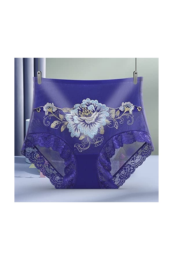 Générique Culotte Femme Sexy Chic Culotte Dentelle Sexy Taille Haute Broderie Rose Butt Lift Culotte sans Couture Invisible T