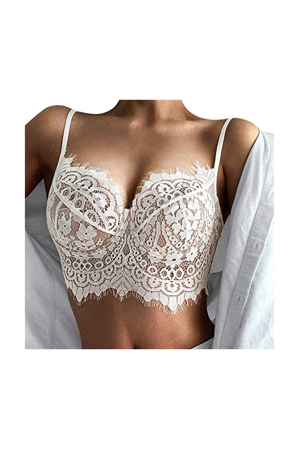 GilRu Femmes Big Backless Ultra Thin Lace Steel Ring sous-vêtements Sexy Cils Soutien-Gorge sous-vêtements Sexy Lingerie Homm