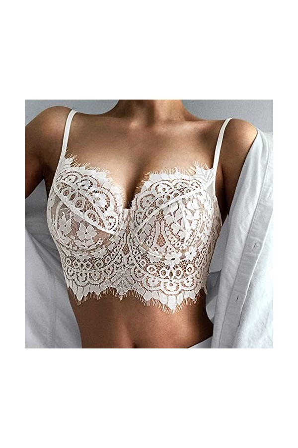 GilRu Femmes Big Backless Ultra Thin Lace Steel Ring sous-vêtements Sexy Cils Soutien-Gorge sous-vêtements Sexy Lingerie Homm