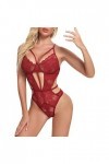 Lingerie Sexy Femme Coquine Hot See Through Nuit Body Grande Taille Élastique Mini Short Sexy Hot Clubwear Teddy Col en V Pro