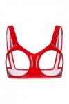 JEATHA Soutien-Gorge Femme Sexy Ouvert Poitrine Bra en Faux Cuir Wetlook Harnais De Poitrine Lingerie Tentation Underwear S-4
