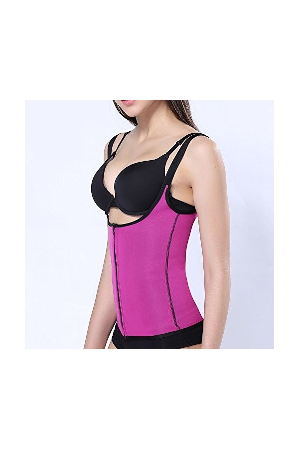 Shaper Vest Minceur Fermeture éclair à la Taille dresseur Sweat Sauna Femmes Corps Lingeries Grandes Tailles Hot Pink, S 