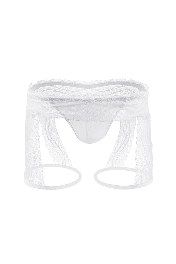 liaddkv Ensemble lingerie sexy pour adulte avec jarretière, Blanc., M