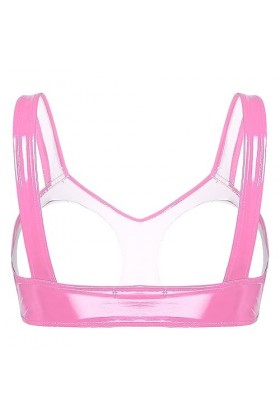 YUUMIN Femme Soutien-Gorge Sexy Sein Nu Redresse-Sein Lingerie Érotique Cuir Bra Push Up Halter Neck Brassière sous Vêtement 