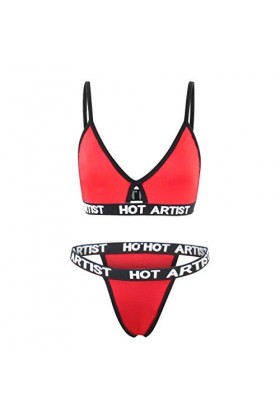 liaddkv Ensemble de lingerie sexy en maille filet pour femme, rouge, XL