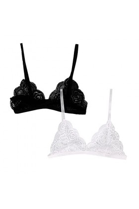 Lingerie sexy sexy en dentelle pour femme - Lingerie sexy push-up - 2 pièces - Sous-vêtements fins et sexy - Dentelle françai