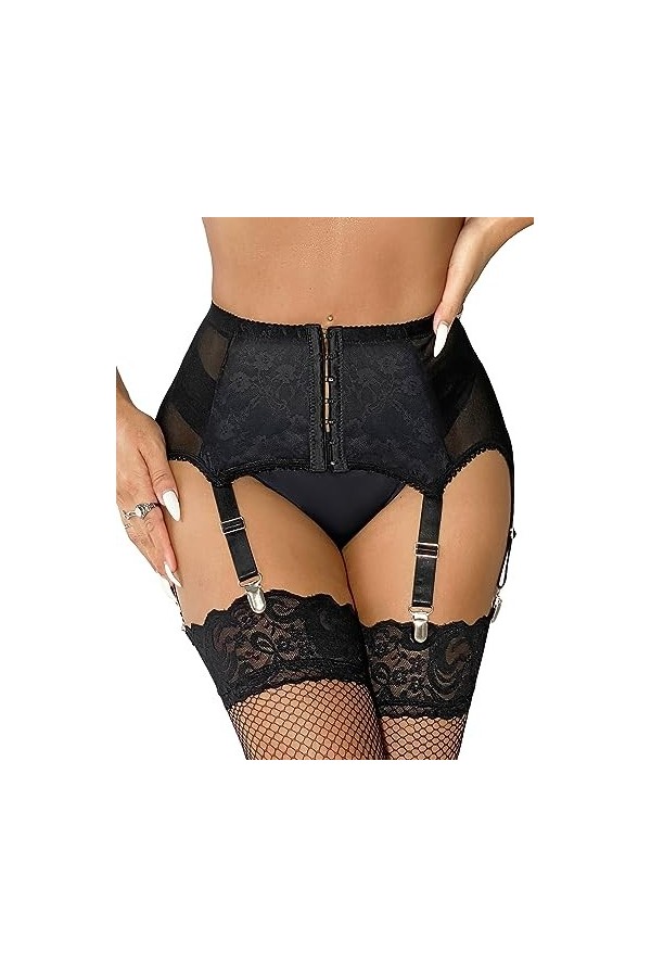 ohmydear Femme Porte-Jarretelles Grande Taille Respirante Jarretelles Nouveau et amélioré 6 Sangles Réglable Bas et Jarretièr