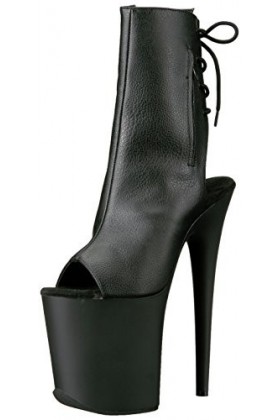 Pleaser FLAMINGO-1018 Blk Faux Leather/Blk Matte UK 7 EU 40 