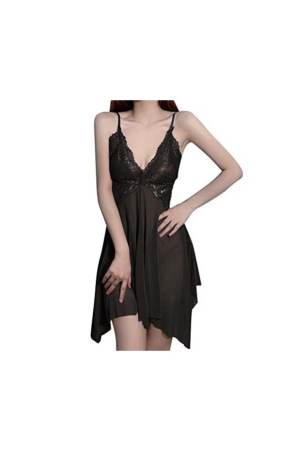 Générique Nuisette Lingerie Femme See Through Lingerie Sexy Harness sous Vêtements Ouverte Chemise Coquine Harnais Robe Sensu