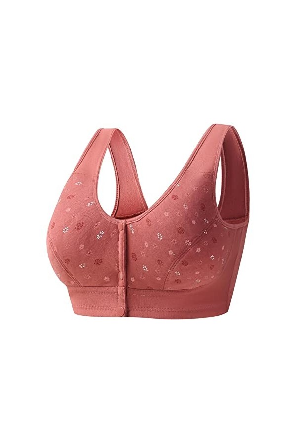 2023 Cadeaux dhiver Populaires Y22K Womens No Steel Ring Front Close Bra T Back Plus Size Soutien-Gorge sans Doublure sans C